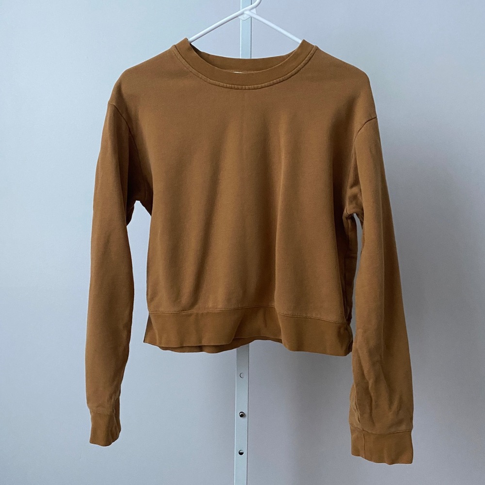 Vince Relaxed Clean Sustainable Organic Cotton Sweatshirt Medium Brown